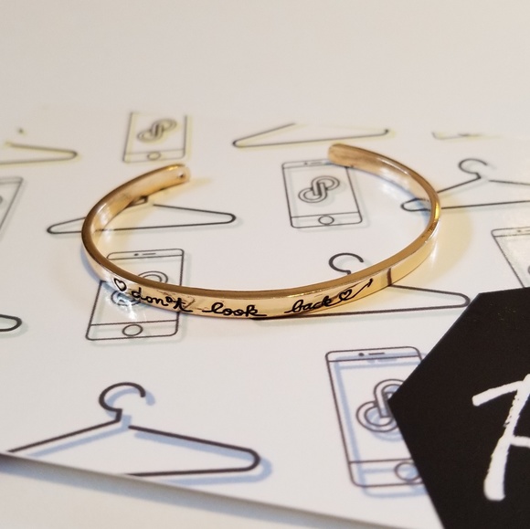 Atelier Sona Jewelry - Gold mantra cuff bracelet - don't look back